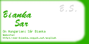 bianka sar business card